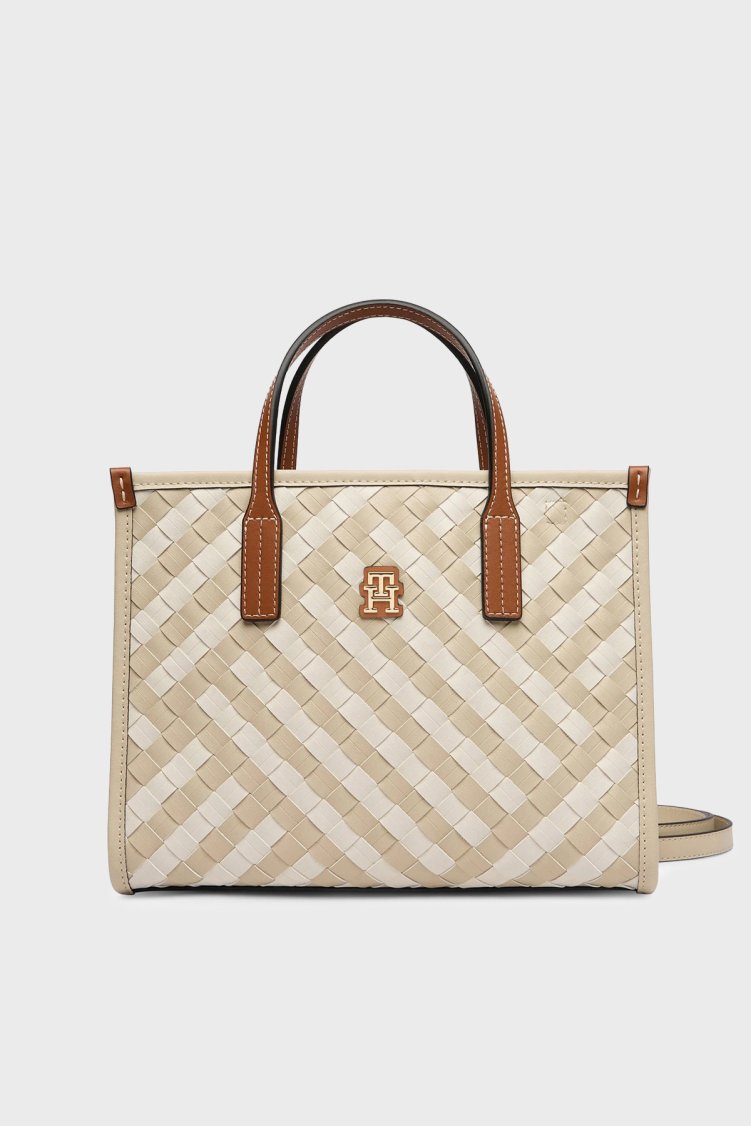 Tommy Hilfiger Çıkarılabilir Askılı Tote Kadın Çanta AW0AW18393 0F4 BEJ - Tommy Hilfiger