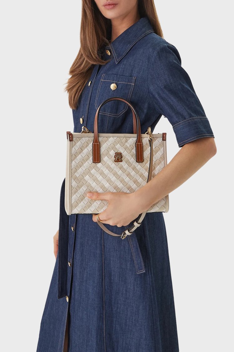 Tommy Hilfiger Çıkarılabilir Askılı Tote Kadın Çanta AW0AW18393 0F4 BEJ - Tommy Hilfiger (1)