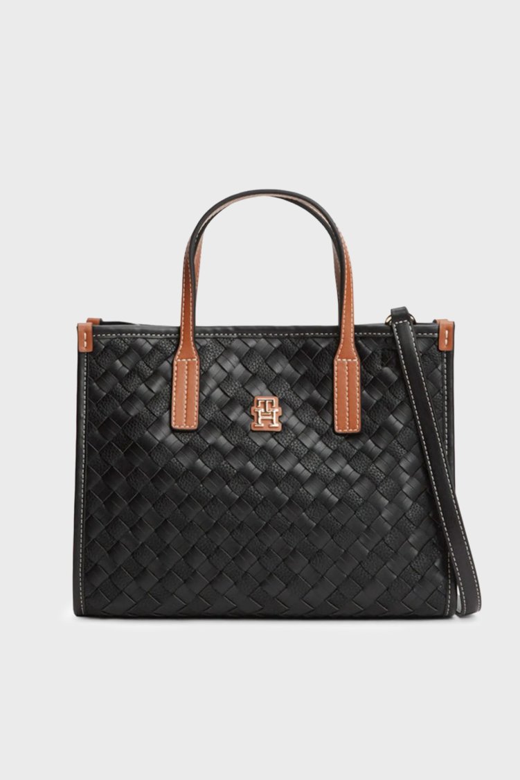Tommy Hilfiger Çıkarılabilir Askılı Tote Kadın Çanta AW0AW18393 0GJ SİYAH - Tommy Hilfiger
