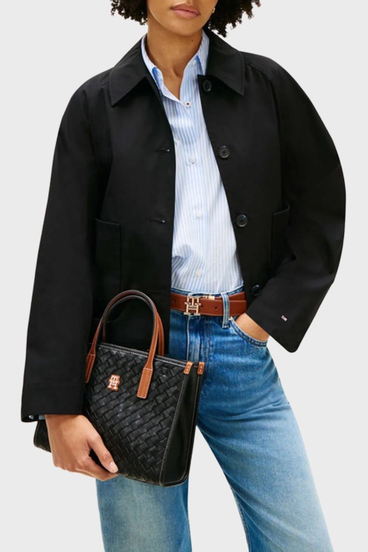 Tommy Hilfiger Çıkarılabilir Askılı Tote Kadın Çanta AW0AW18393 0GJ SİYAH - Tommy Hilfiger (1)