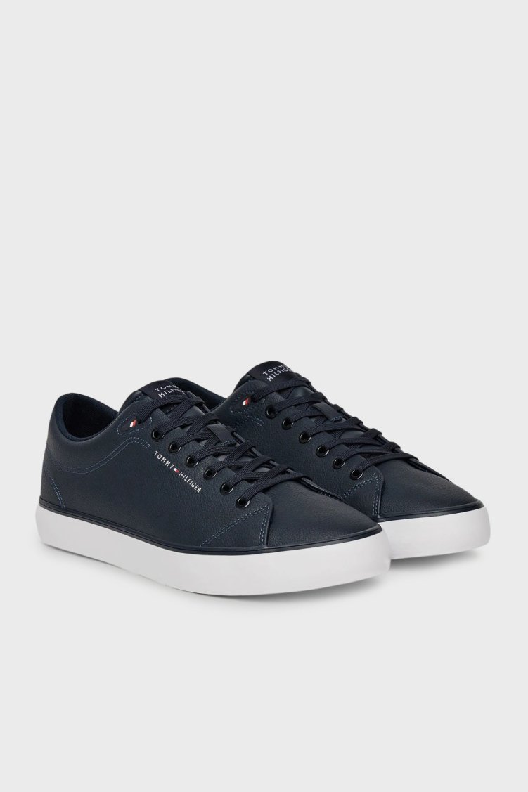 Tommy Hilfiger Deri Karışımlı Logolu Sneaker Erkek Ayakkabı FM0FM05511 DW5 LACİVERT - Tommy Hilfiger (1)