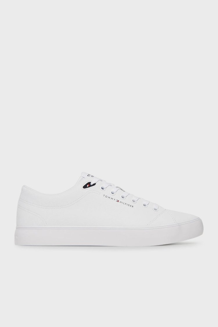 Tommy Hilfiger Deri Karışımlı Logolu Sneaker Erkek Ayakkabı FM0FM05511 YBS BEYAZ - Tommy Hilfiger