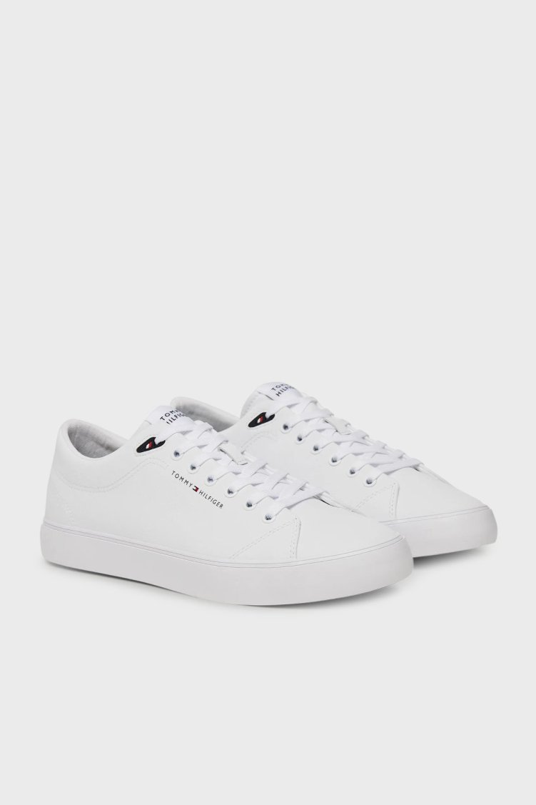 Tommy Hilfiger Deri Karışımlı Logolu Sneaker Erkek Ayakkabı FM0FM05511 YBS BEYAZ - Tommy Hilfiger (1)