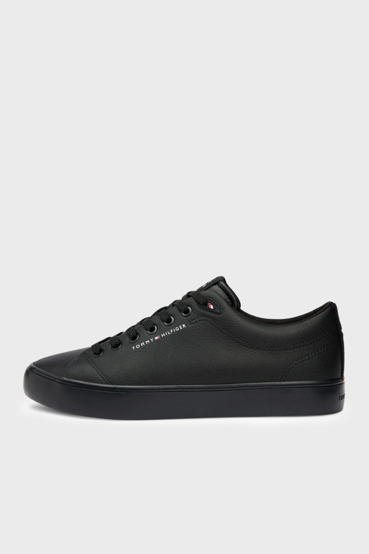 Tommy Hilfiger Deri Logolu Sneaker Erkek Ayakkabı FM0FM05511 00Z SİYAH - Tommy Hilfiger (1)
