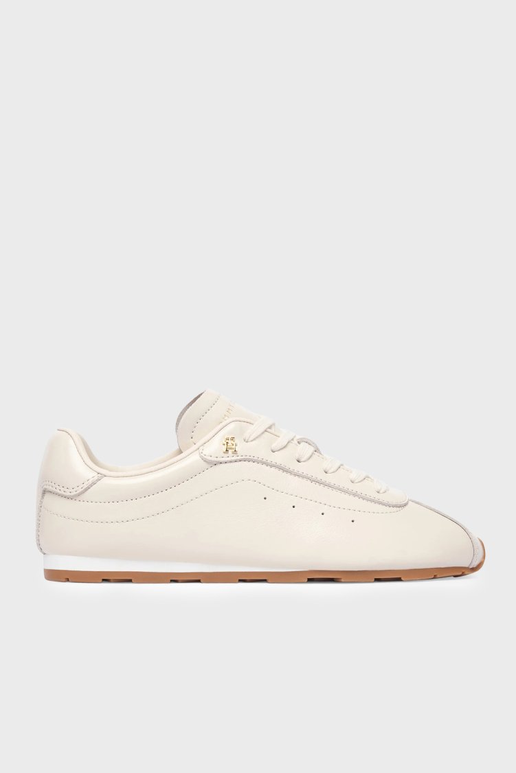 Tommy Hilfiger Deri Sneaker Kadın Ayakkabı FW0FW09495 AEO Bej - Tommy Hilfiger