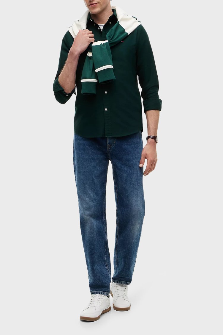 Tommy Hilfiger Erkek Gömlek MW0MW35774 MBP Koyu yeşil - Tommy Hilfiger (1)