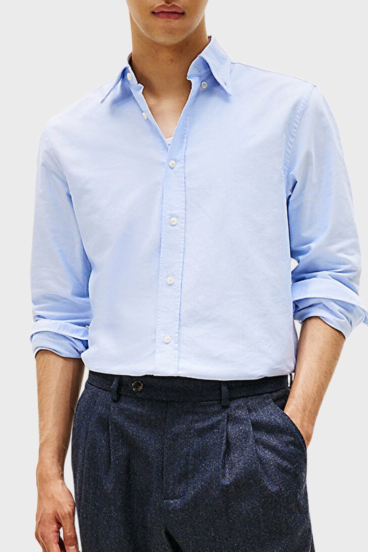Tommy Hilfiger Erkek Gömlek MW0MW39754 C3Q Açık mavi - Tommy Hilfiger