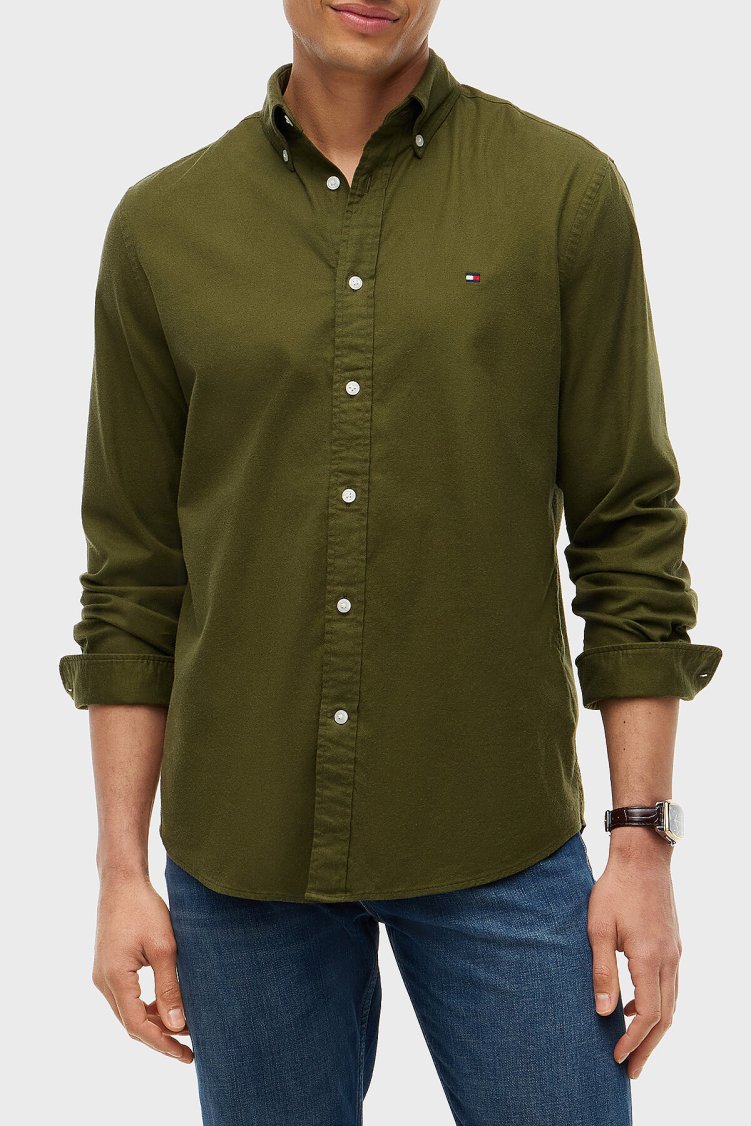 Tommy Hilfiger Erkek Gömlek MW0MW40469 MT1 Yeşil - Tommy Hilfiger