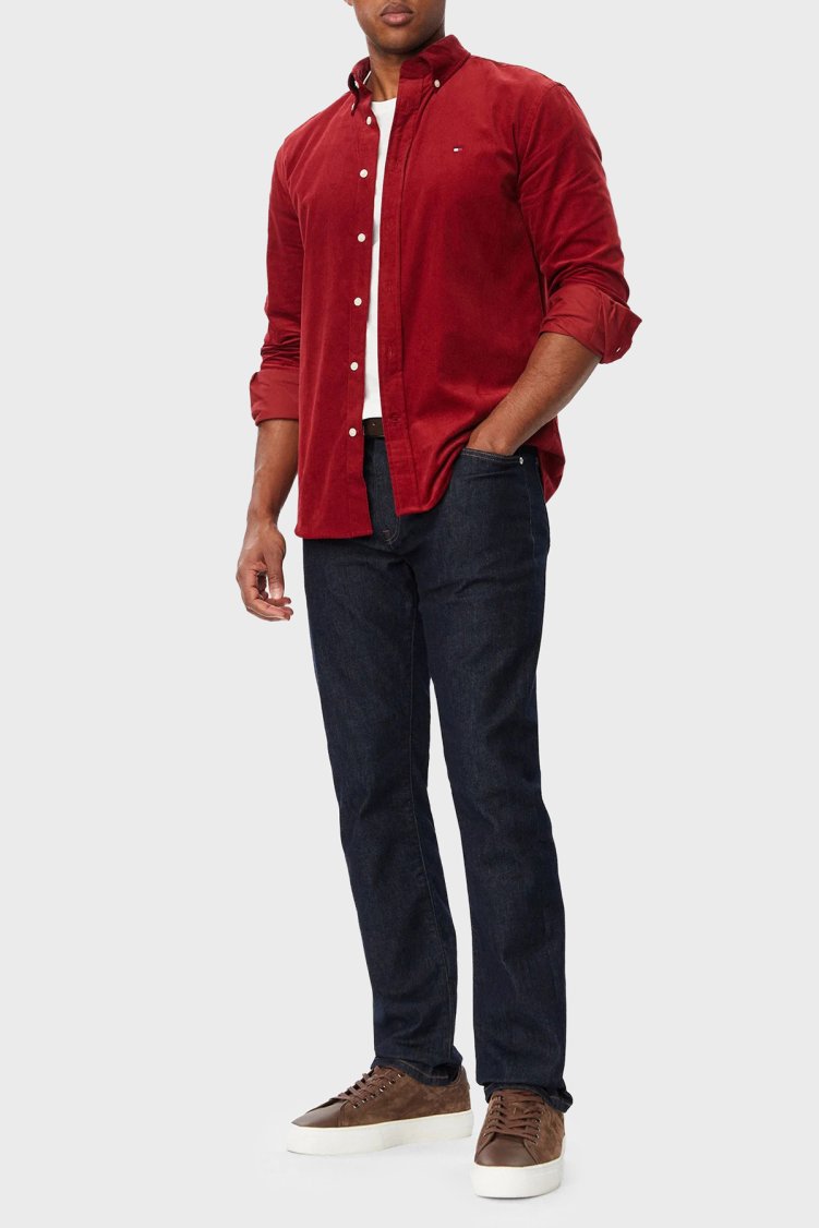 Tommy Hilfiger Erkek Gömlek MW0MW40486 XLI Kırmızı - Tommy Hilfiger (1)