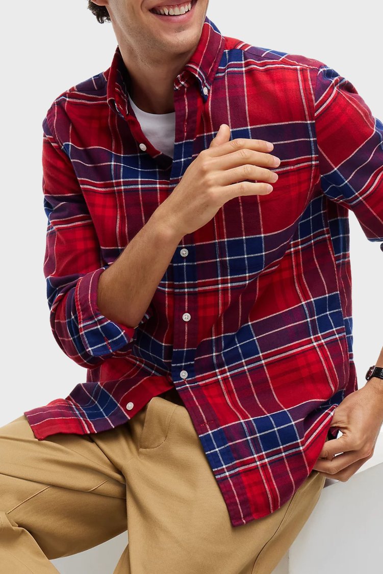 Tommy Hilfiger Erkek Gömlek MW0MW44592 0QJ Kırmızı - Tommy Hilfiger (1)