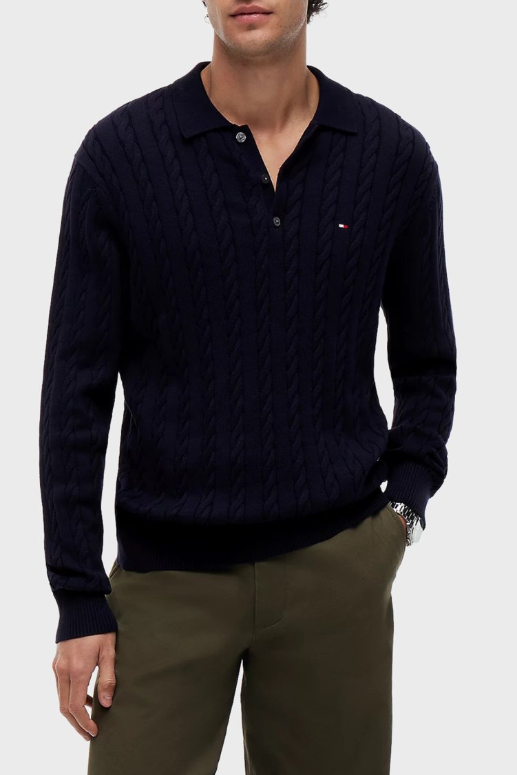 Tommy Hilfiger Erkek Kazak MW0MW41955 DW5 Lacivert - Tommy Hilfiger