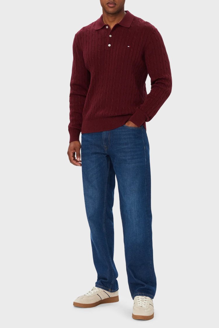 Tommy Hilfiger Erkek Kazak MW0MW41955 VLP Bordo - Tommy Hilfiger (1)