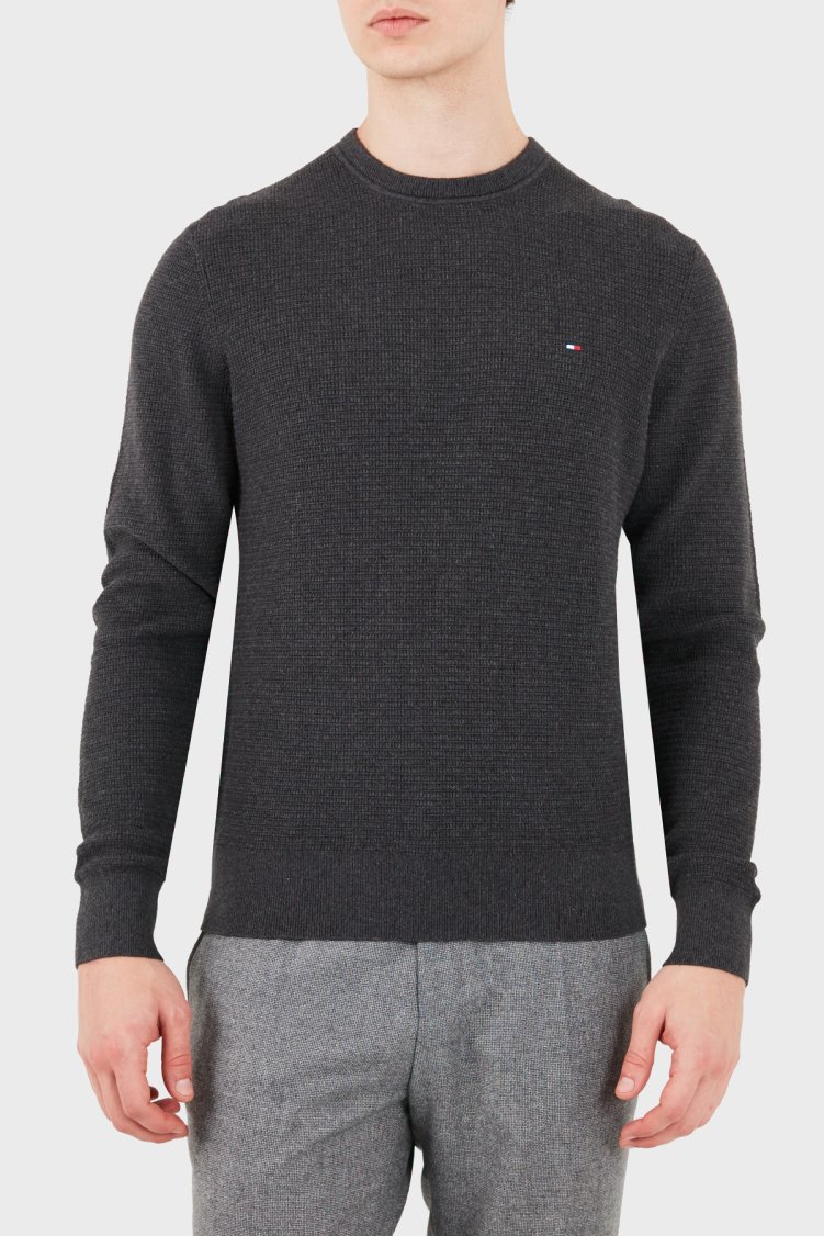 Tommy Hilfiger Erkek Kazak MW0MW44759 P4E Gri - Tommy Hilfiger