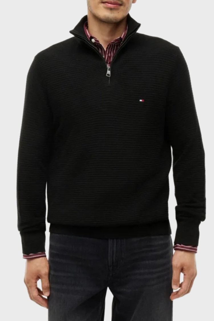 Tommy Hilfiger Erkek Kazak MW0MW44760 BDS Siyah - Tommy Hilfiger