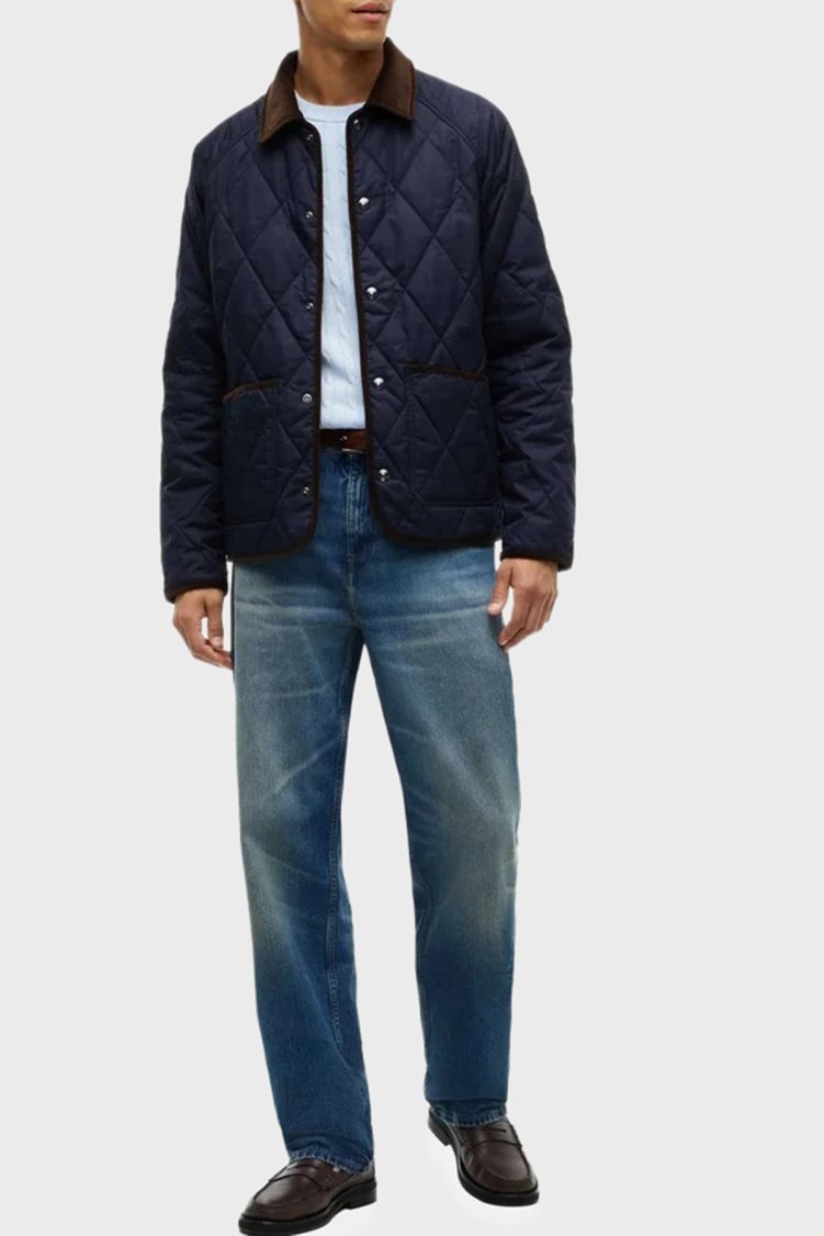 Tommy Hilfiger Kapitone Desenli Logolu Klasik Yaka Erkek Mont MW0MW45195 DW5 Lacivert - Tommy Hilfiger (1)