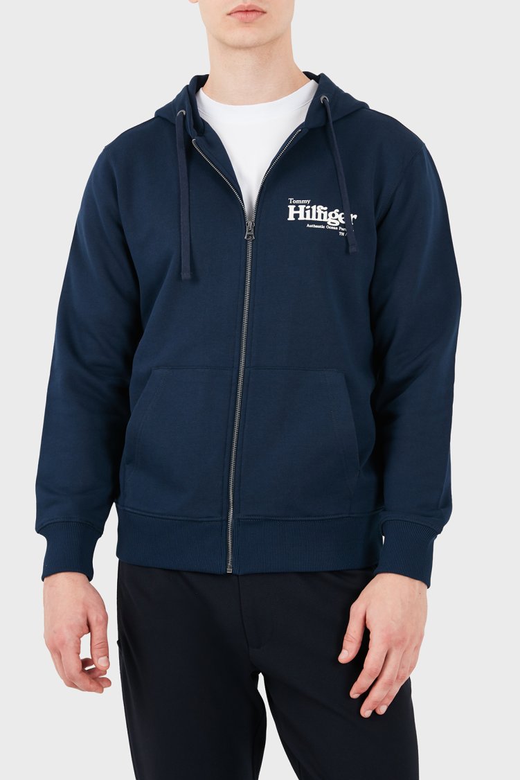 Tommy Hilfiger Erkek Sweat MW0MW45605 DCC Lacivert - Tommy Hilfiger