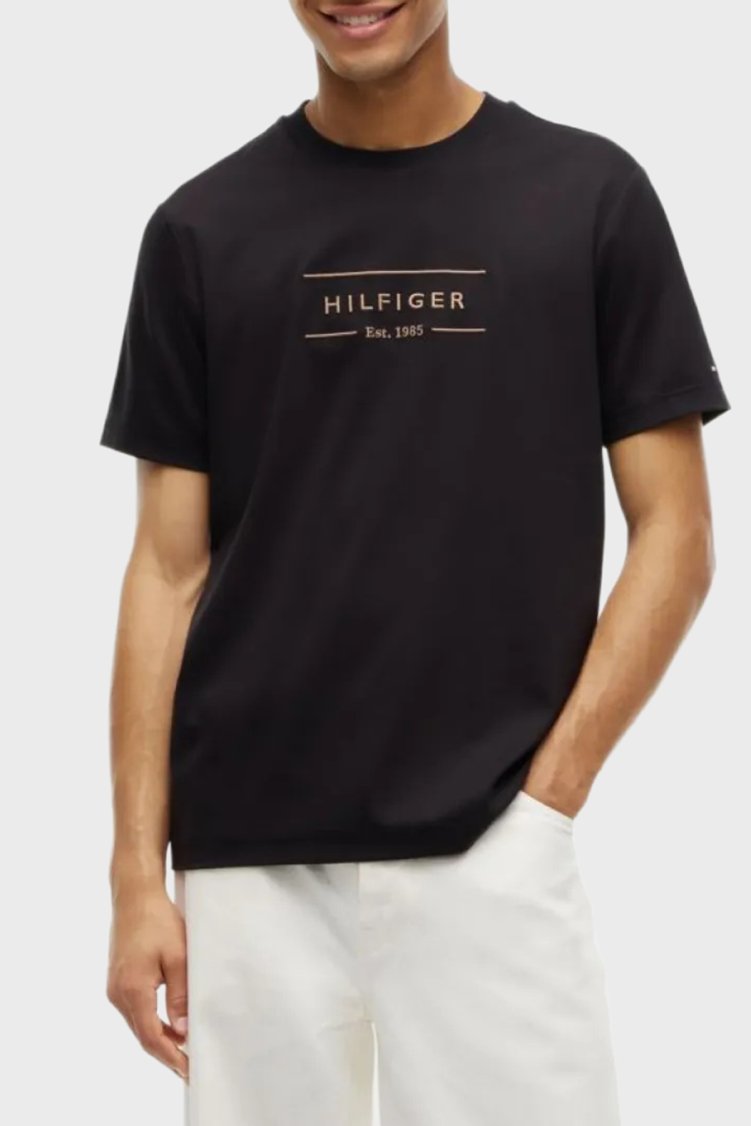 Tommy Hilfiger Erkek T Shirt MW0MW44880 BDS Siyah - Tommy Hilfiger