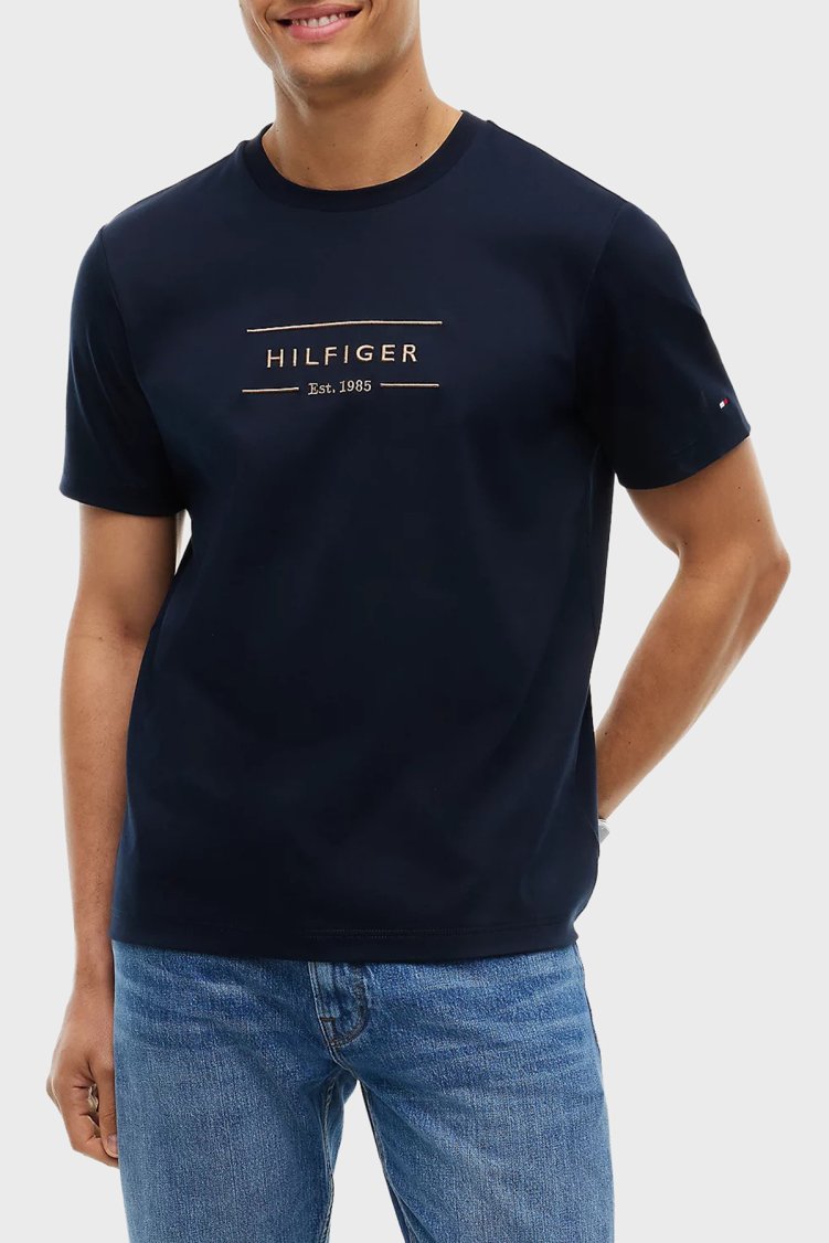 Tommy Hilfiger Erkek T Shirt MW0MW44880 DW5 Lacivert - Tommy Hilfiger