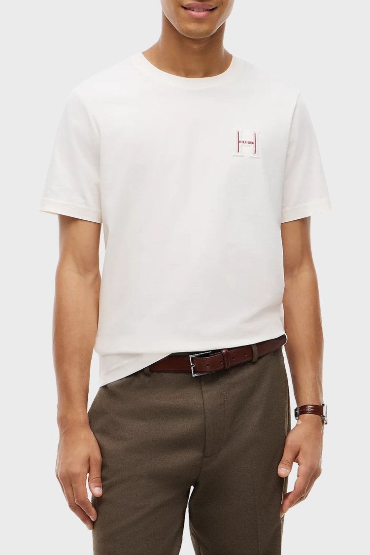 Tommy Hilfiger Erkek T Shirt MW0MW44917 Z00 Açık bej - Tommy Hilfiger