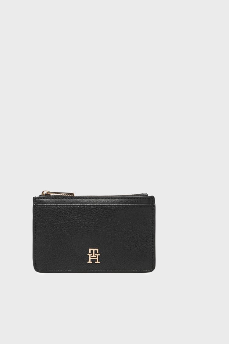 Tommy Hilfiger Fermuarlı Kadın Cüzdan AW0AW18867 BDS Siyah - Tommy Hilfiger