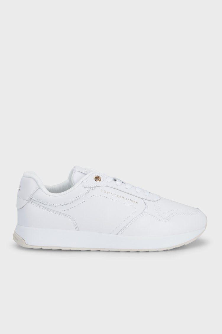 Tommy Hilfiger Hakiki Deri Sneaker Kadın Ayakkabı FW0FW09411 YBS Beyaz - Tommy Hilfiger