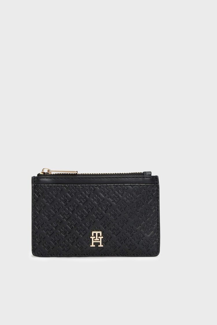 Tommy Hilfiger Kabartma Logolu Kadın Kartlık AW0AW18477 BDS SİYAH - Tommy Hilfiger