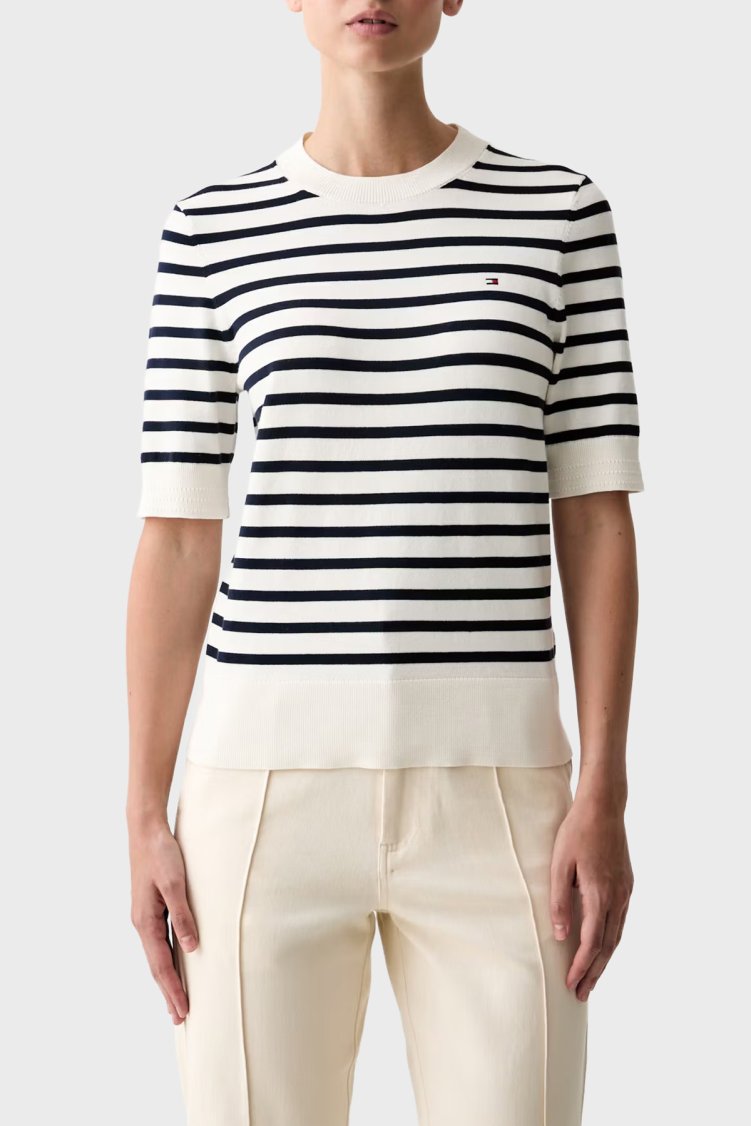 Tommy Hilfiger Kadın Kazak WW0WW49705 0AG Bej - Tommy Hilfiger
