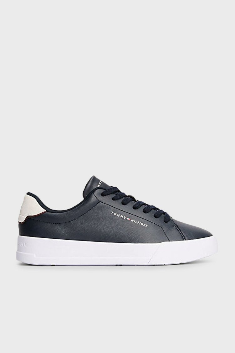 Tommy Hilfiger Kalın Tabanlı Logolu Sneaker Erkek Ayakkabı FM0FM05367 DW5 LACİVERT - Tommy Hilfiger