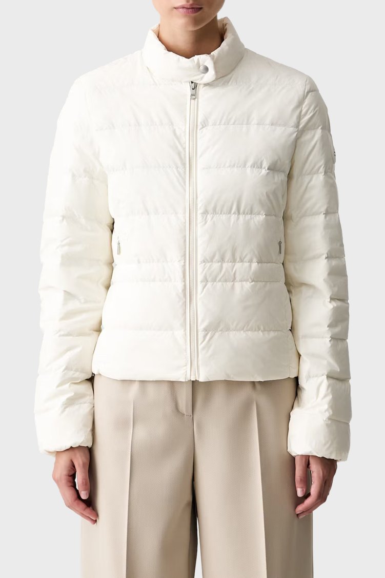 Tommy Hilfiger Kapitoneli Su İtici Dik Yaka Kadın Mont WW0WW51094 YA8 Beyaz - Tommy Hilfiger