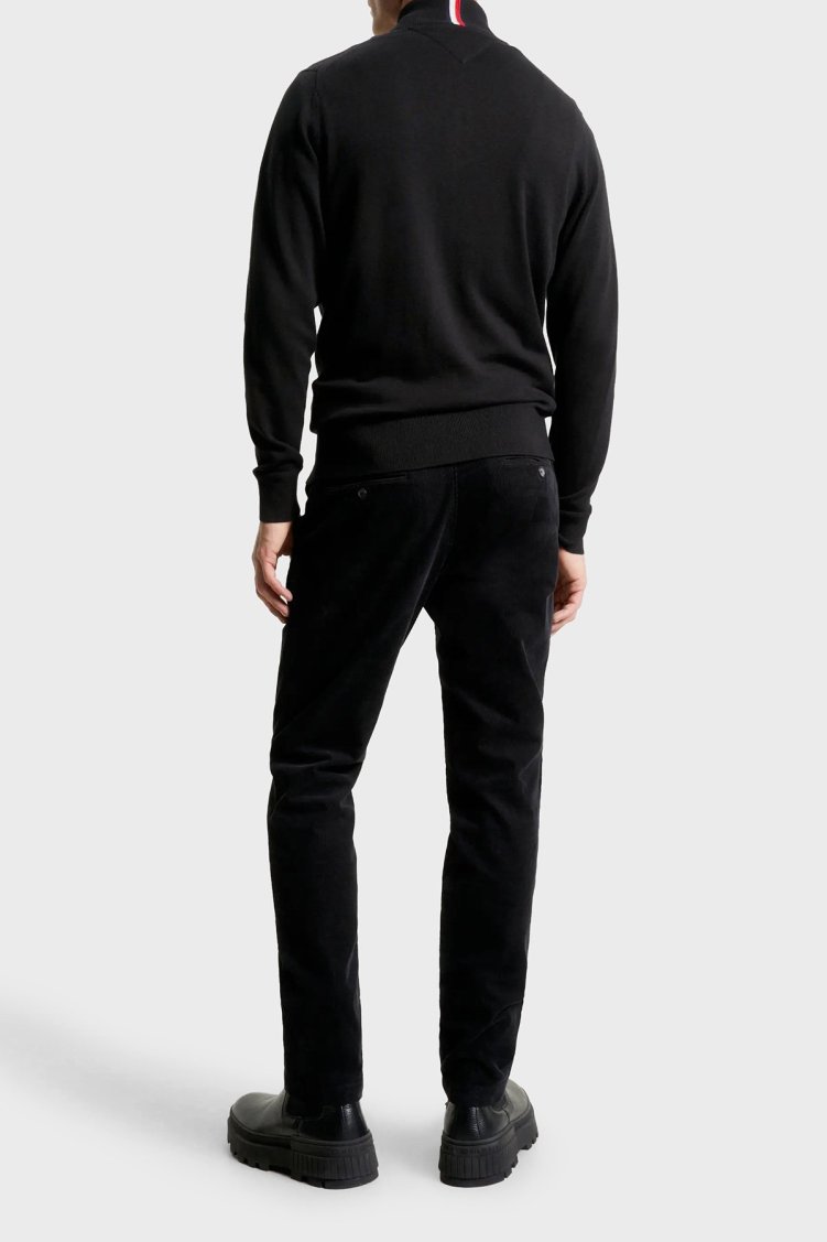 Tommy Hilfiger Kaşmir Pamuklu Regular Fit Fermuarlı Erkek Hırka MW0MW28050 BDS SİYAH - Tommy Hilfiger (1)