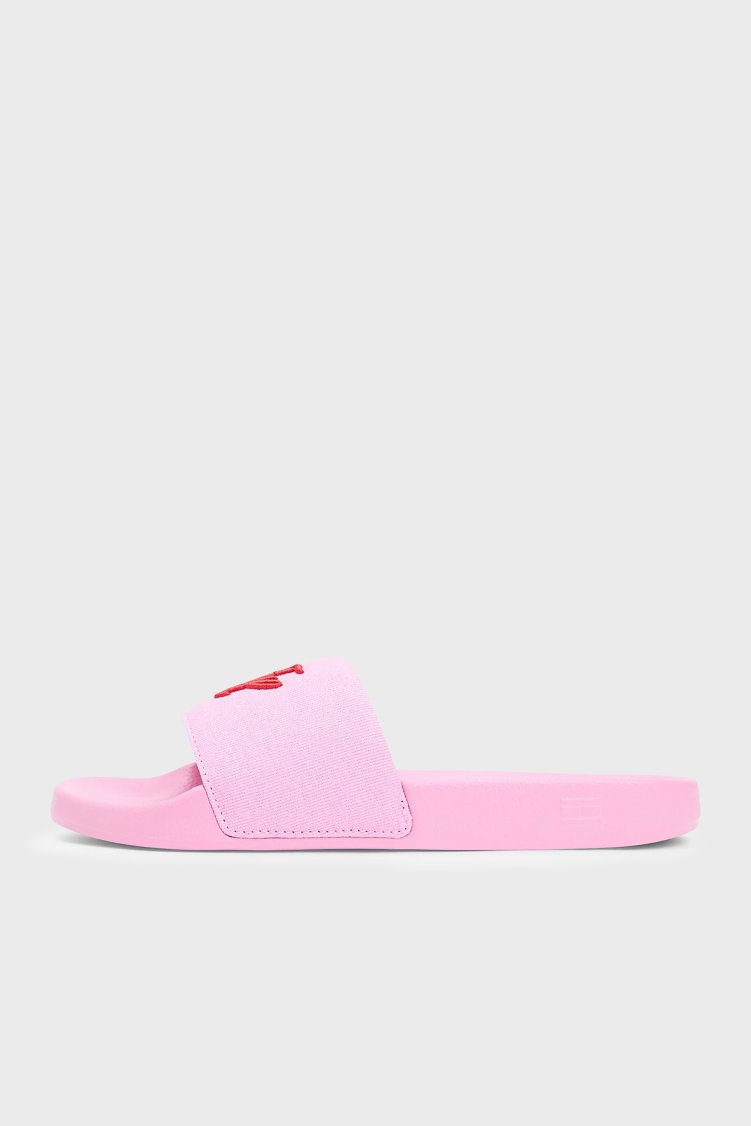 Tommy Hilfiger Logo Nakışlı Kanvas Kadın Terlik FW0FW09286 TOR PEMBE - Tommy Hilfiger (1)