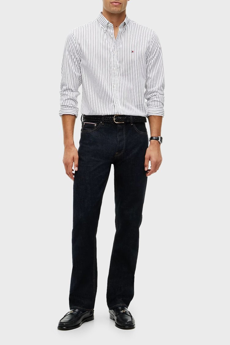 Tommy Hilfiger Logolu % 100 Pamuk Düğmeli Erkek Gömlek MW0MW44571 0FA Beyaz - Tommy Hilfiger (1)