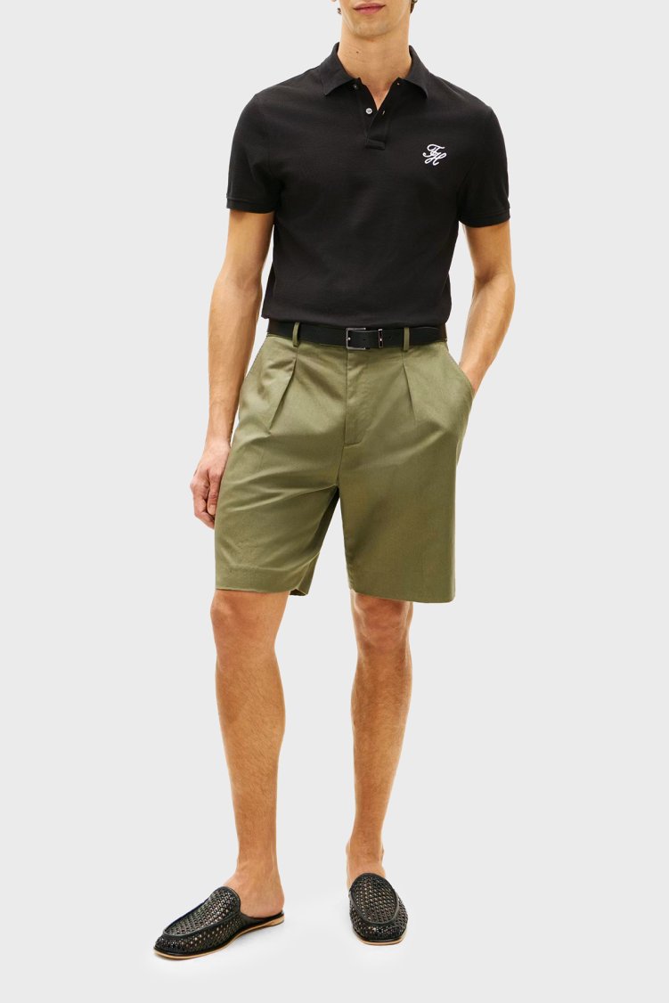 Tommy Hilfiger Logolu % 100 Pamuk Düğmeli Erkek Polo Yaka T Shirt MW0MW43046 BDS SİYAH - Tommy Hilfiger (1)