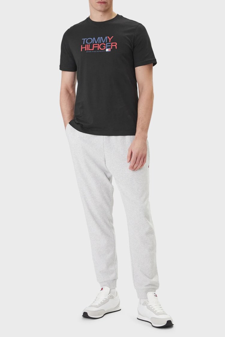 Tommy Hilfiger Logolu % 100 Pamuk Regular Fit Bisiklet Yaka Erkek T Shirt MW0MW42369 BDS SİYAH - Tommy Hilfiger (1)