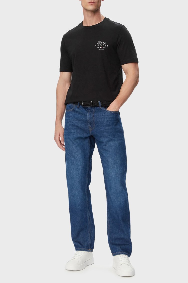 Tommy Hilfiger Logolu % 100 Pamuk Regular Fit Bisiklet Yaka Erkek T Shirt MW0MW43224 BDS Siyah - Tommy Hilfiger (1)