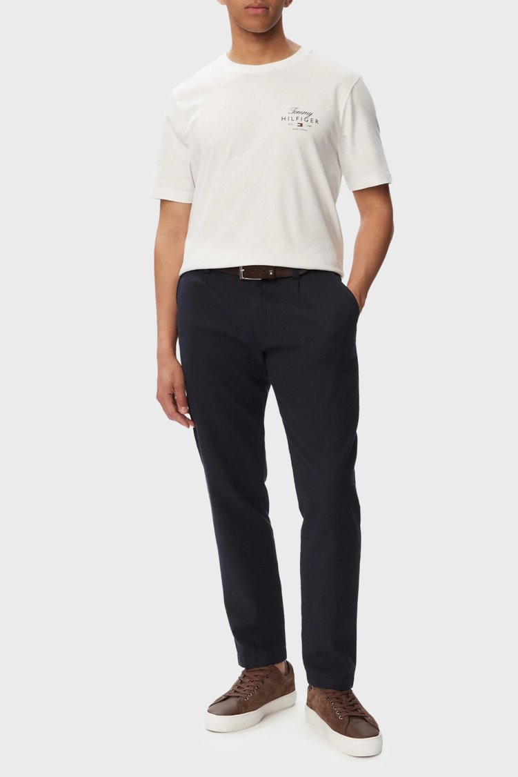 Tommy Hilfiger Logolu % 100 Pamuk Regular Fit Bisiklet Yaka Erkek T Shirt MW0MW43224 YBR Beyaz - Tommy Hilfiger (1)