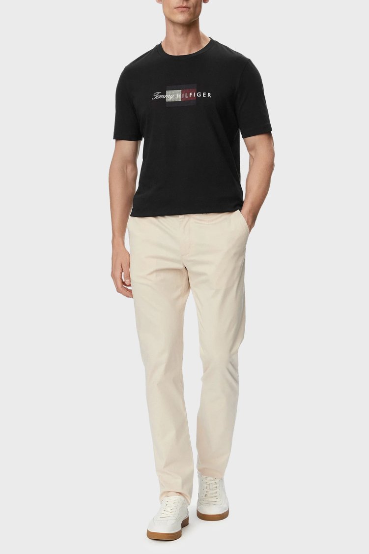 Tommy Hilfiger Logolu % 100 Pamuk Regular Fit Bisiklet Yaka Erkek T Shirt MW0MW43226 BDS Siyah - Tommy Hilfiger (1)