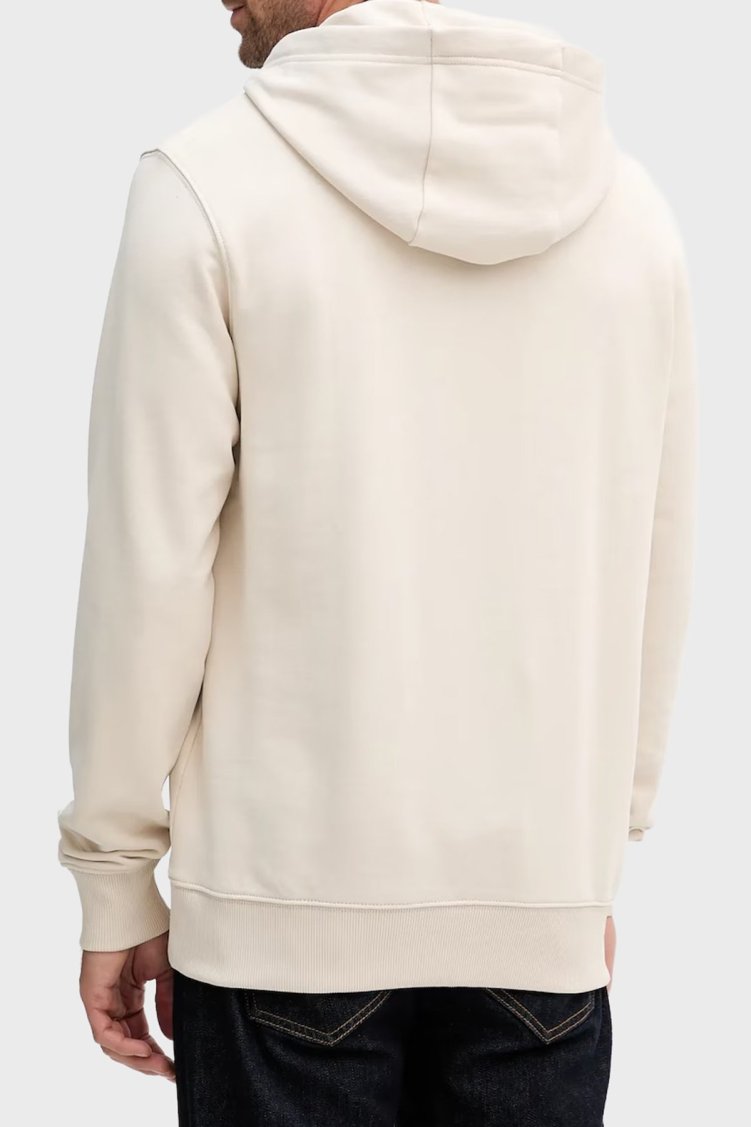 Tommy Hilfiger Logolu % 100 Pamuk Relaxed Fit Kapüşonlu Kanguru Cepli Erkek Sweat MW0MW40534 ACG BEJ - Tommy Hilfiger (1)