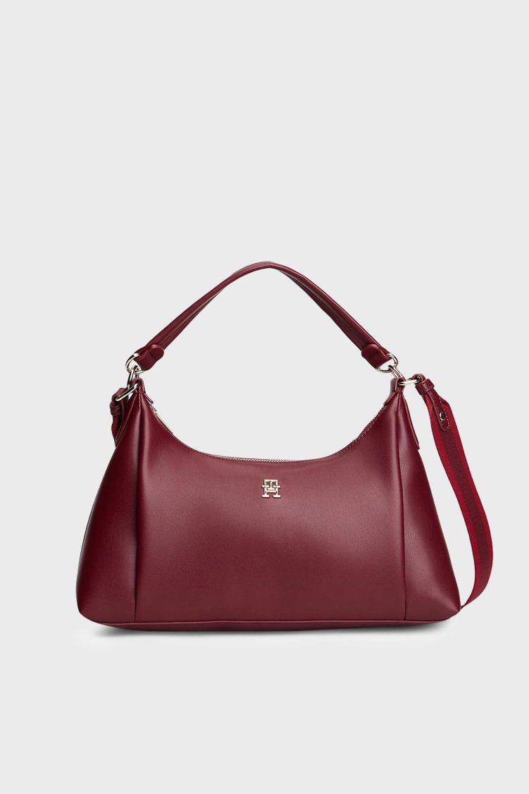 Tommy Hilfiger Logolu Ayarlanabilir Askılı Kadın Çanta AW0AW18373 GNE KAHVE - Tommy Hilfiger