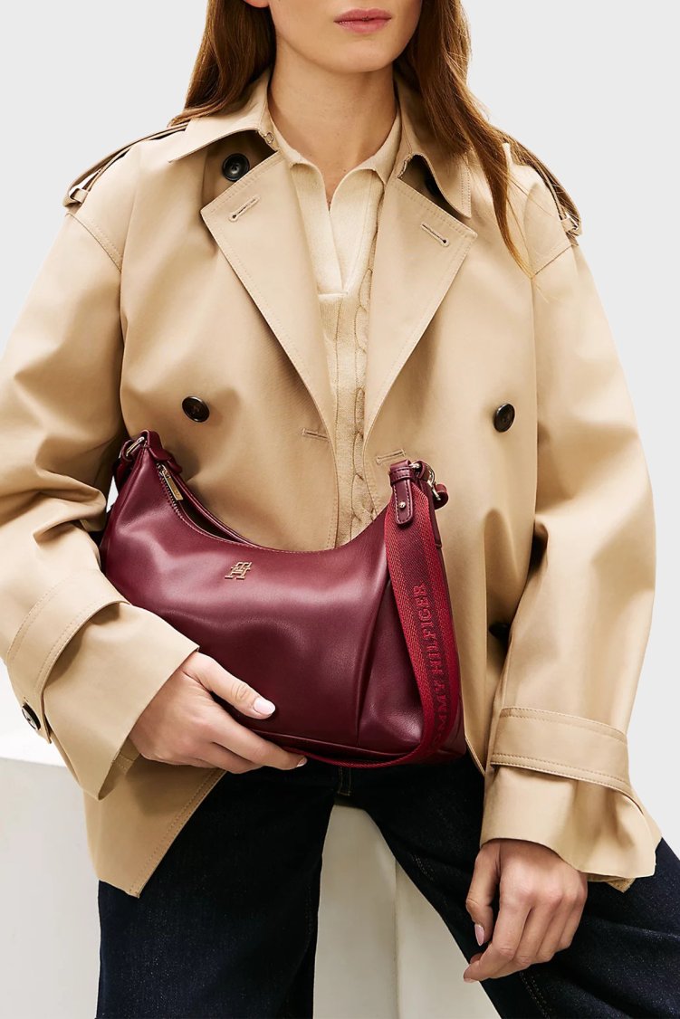 Tommy Hilfiger Logolu Ayarlanabilir Askılı Kadın Çanta AW0AW18373 GNE KAHVE - Tommy Hilfiger (1)