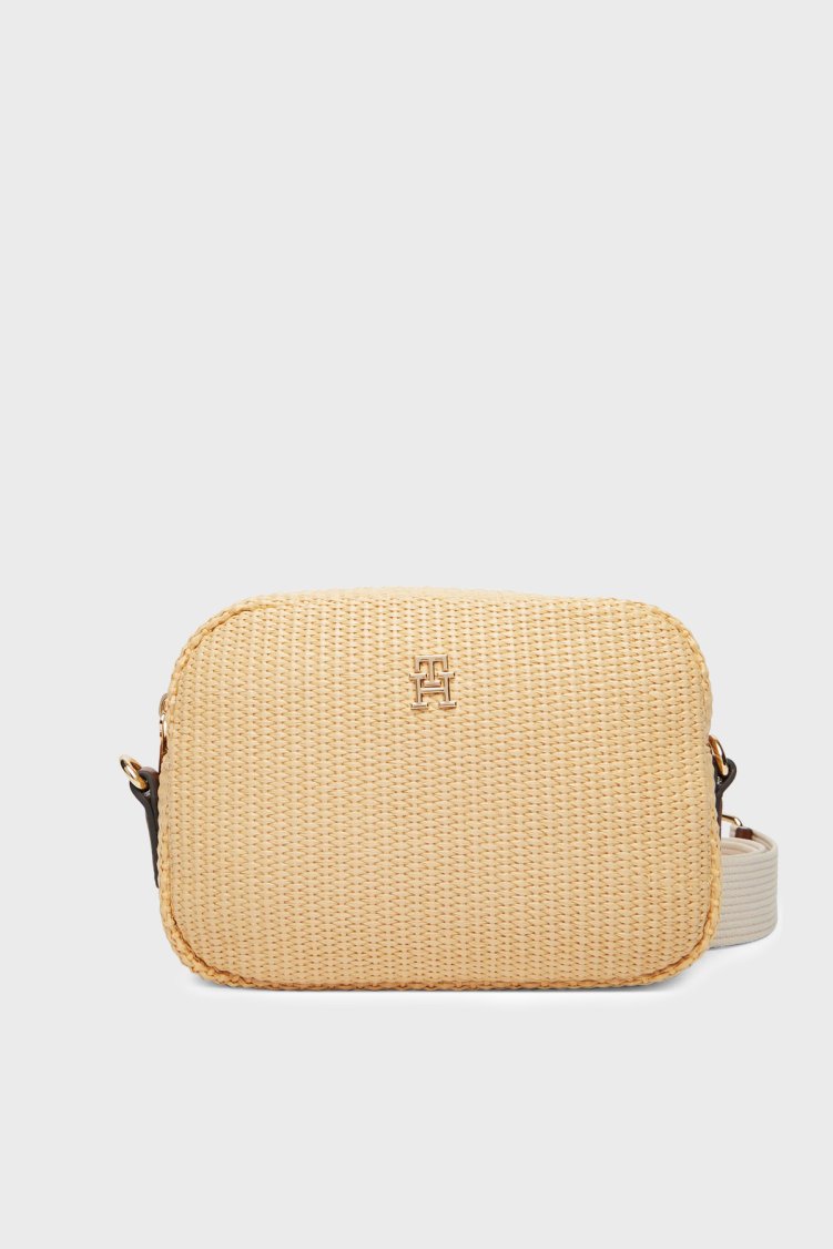 Tommy Hilfiger Logolu Ayarlanabilir Askılı Kadın Çanta AW0AW18525 0F4 BEJ - Tommy Hilfiger