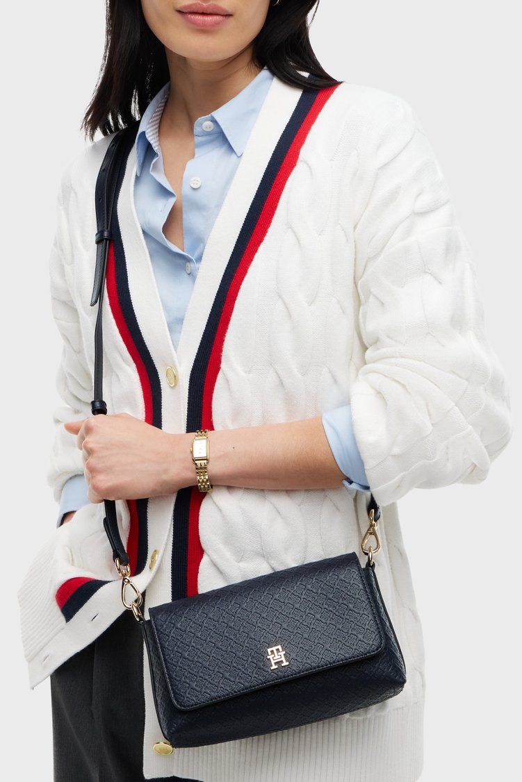 Tommy Hilfiger Logolu Ayarlanabilir Askılı Kadın Çanta AW0AW18997 DW6 Lacivert - Tommy Hilfiger (1)