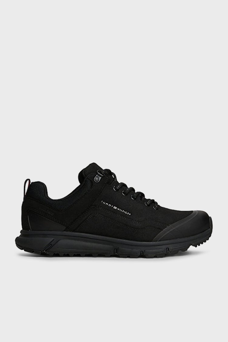Tommy Hilfiger Logolu Bağcıklı Sneaker Erkek Ayakkabı FM0FM0565 5BDS SİYAH - Tommy Hilfiger