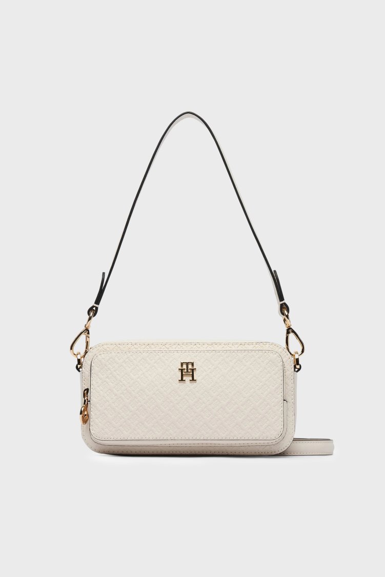 Tommy Hilfiger Logolu Çıkarılabilir Askılı Kadın Çanta AW0AW18414 AEO BEJ - Tommy Hilfiger