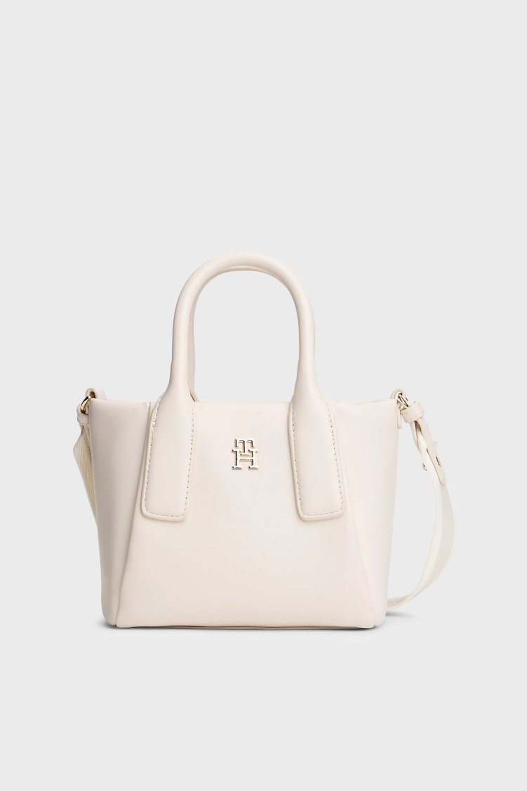 Tommy Hilfiger Logolu Çıkarılabilir Askılı Kadın Çanta AW0AW18371 AEO BEJ - Tommy Hilfiger