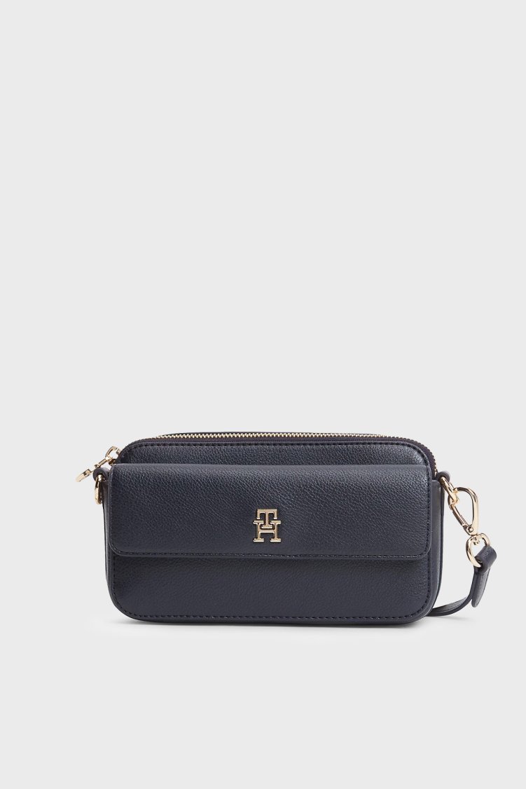 Tommy Hilfiger Logolu Çıkarılabilir Askılı Kadın Çanta AW0AW18721 DW6 Lacivert - Tommy Hilfiger