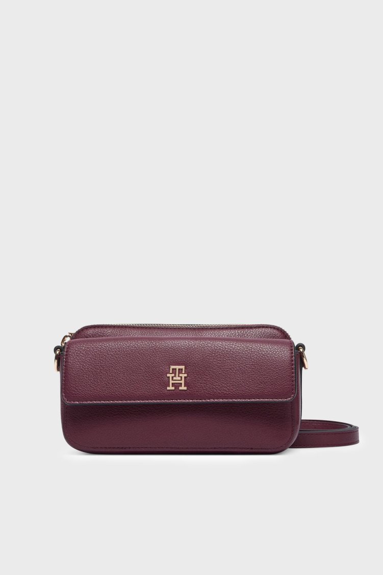 Tommy Hilfiger Logolu Çıkarılabilir Askılı Kadın Çanta AW0AW18721 GNE Bordo - Tommy Hilfiger