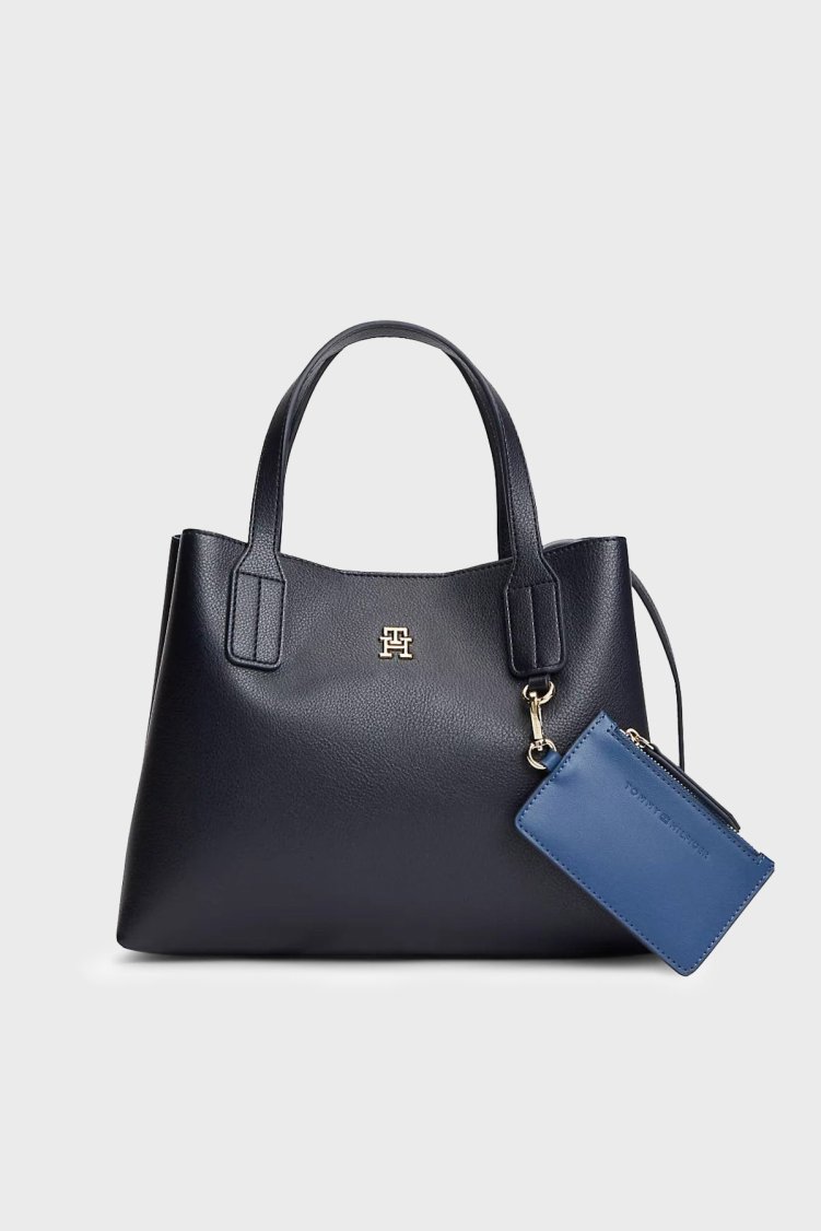 Tommy Hilfiger Logolu Çıkarılabilir Askılı Kadın Çanta AW0AW18722 DW6 Lacivert - Tommy Hilfiger