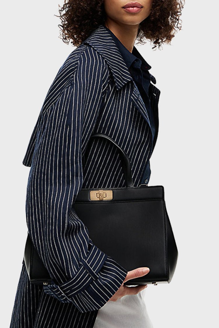 Tommy Hilfiger Logolu Çıkarılabilir Askılı Kadın Çanta AW0AW18729 BDS Siyah - Tommy Hilfiger (1)