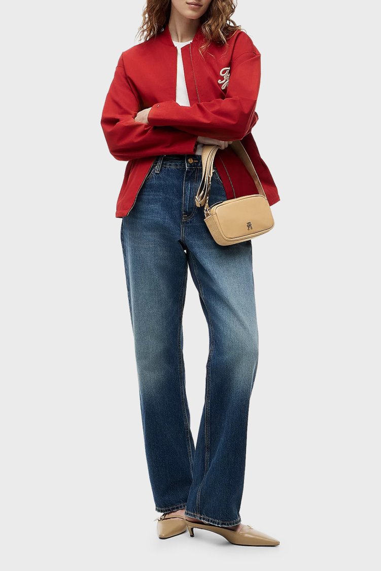 Tommy Hilfiger Logolu Çıkarılabilir Askılı Kadın Çanta AW0AW18741 RBL Koyu bej - Tommy Hilfiger (1)